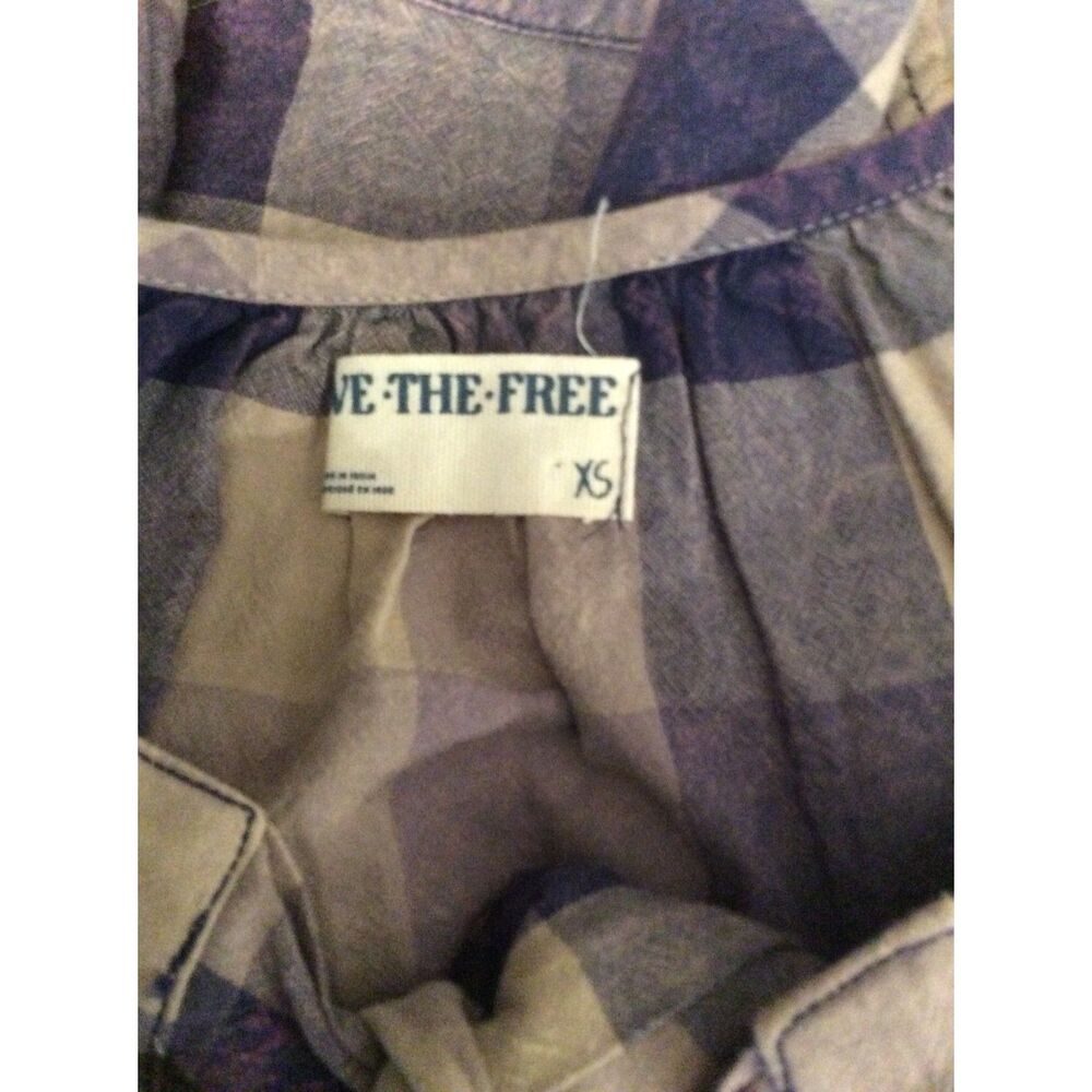 We The Free People Big Bow Plaid Pullover Tunic Oversized XS Boho - Picture 4 of 8